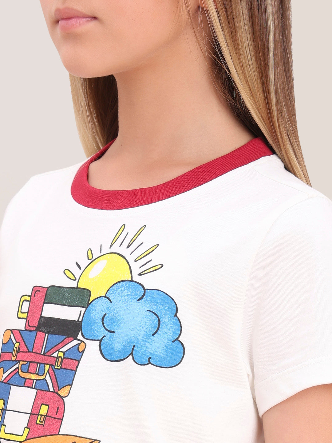 GIRL White Printed T-shirt