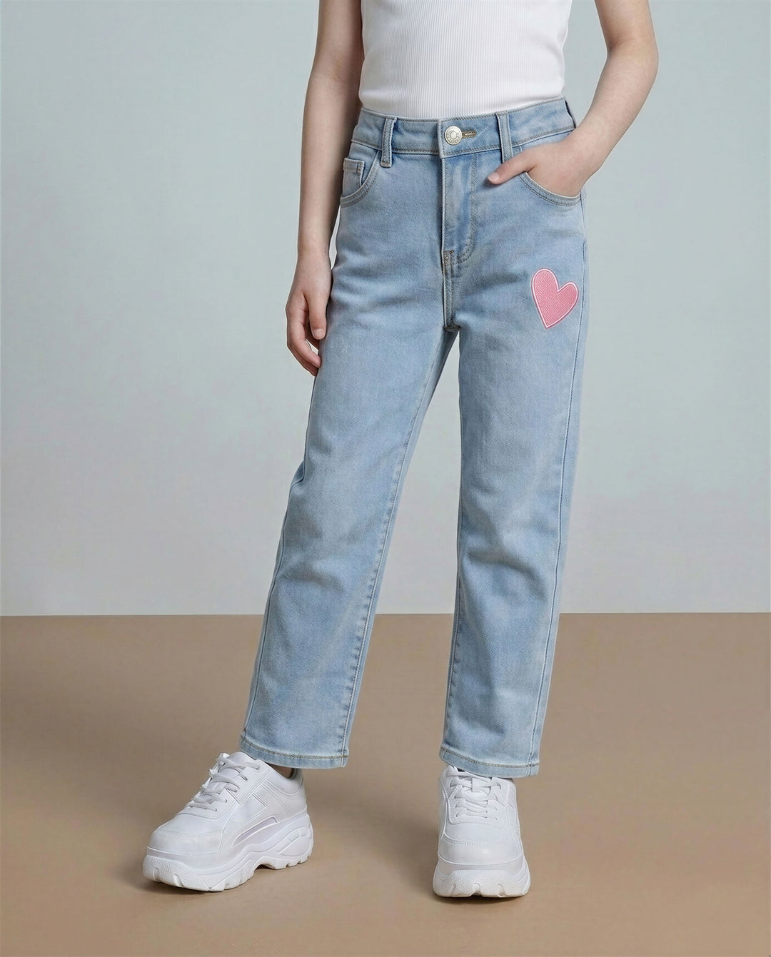 GIRLS Light Blue Wide Leg Jeans