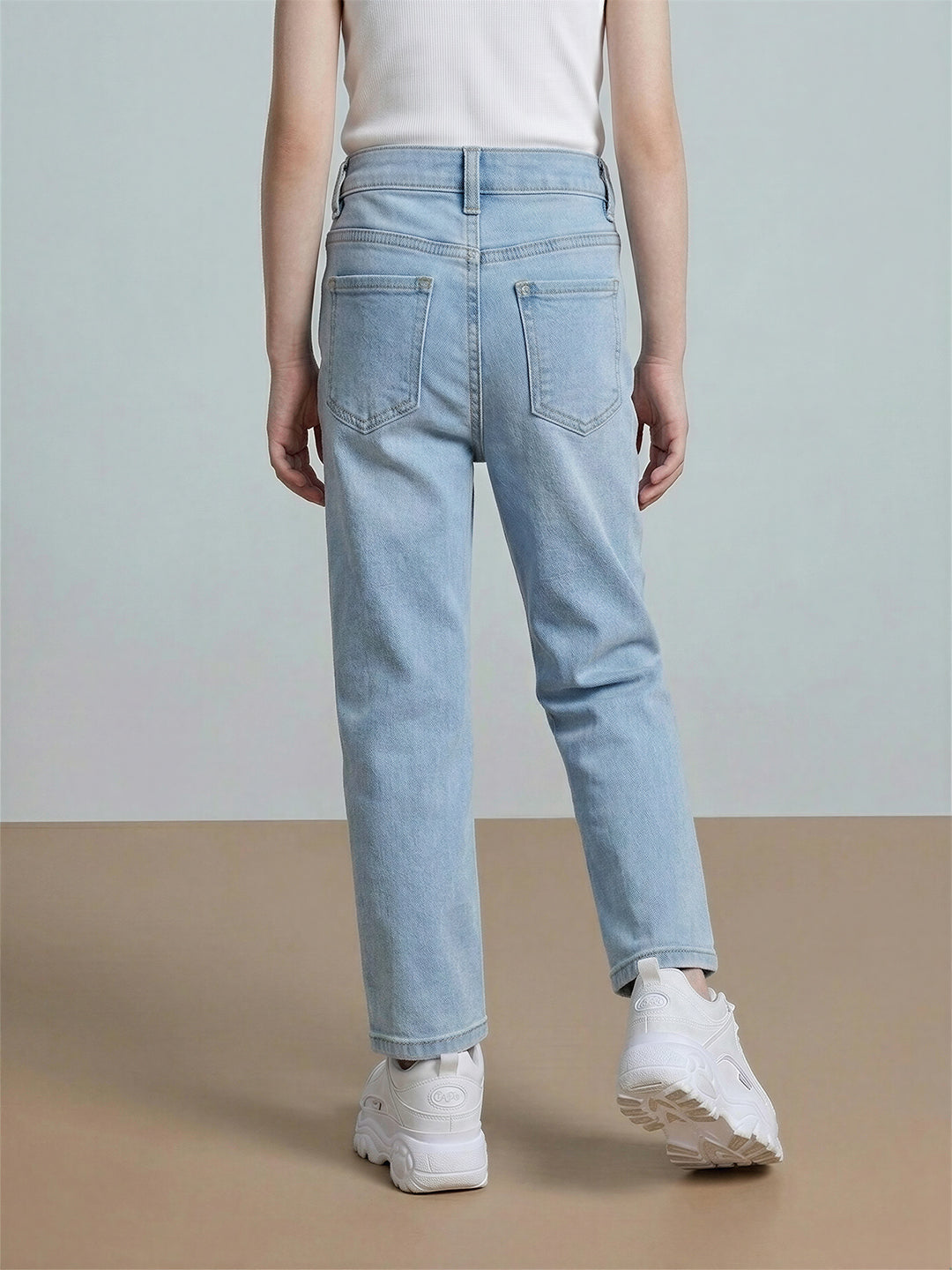 GIRLS Light Blue Wide Leg Jeans