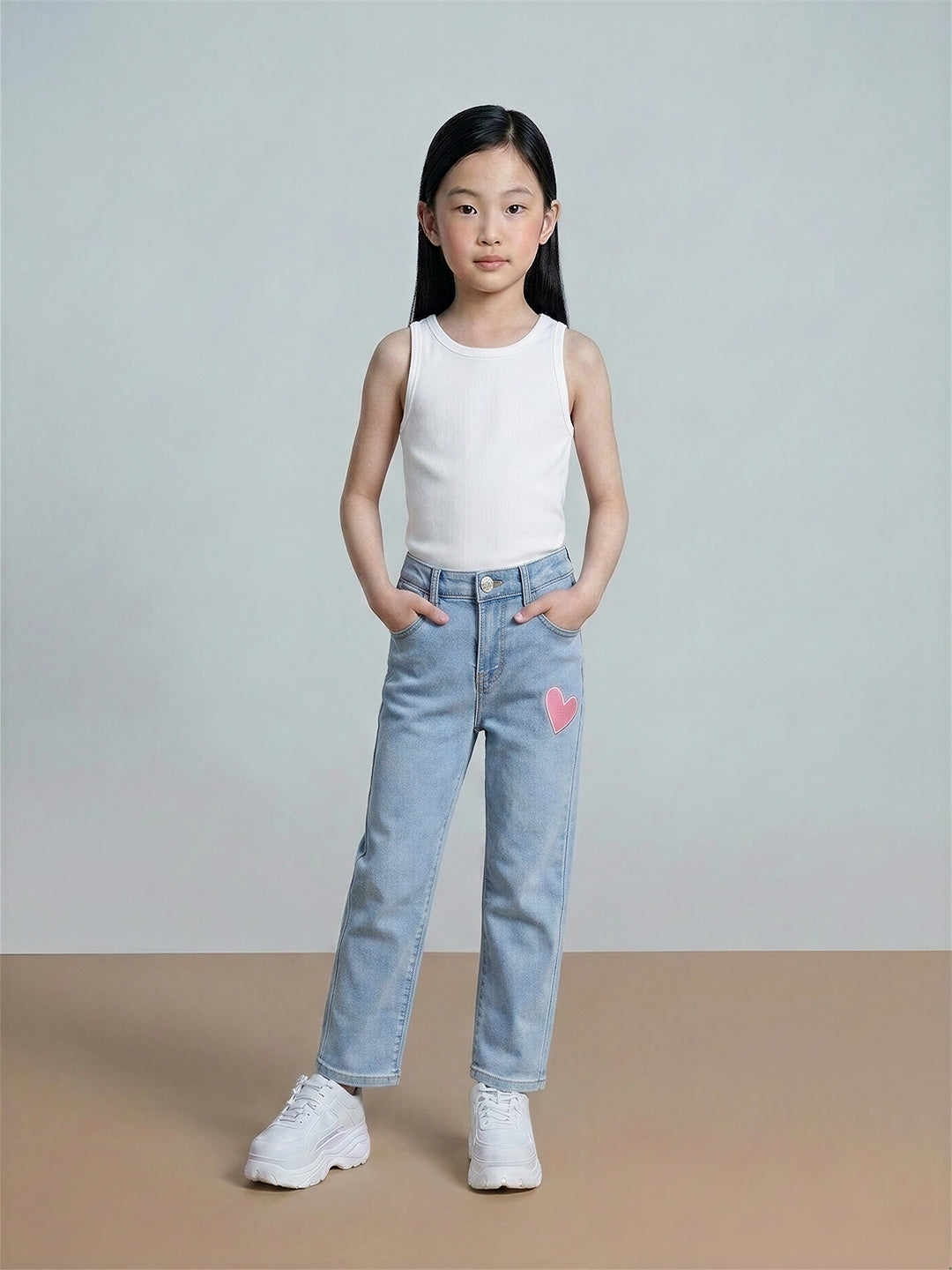 GIRLS Light Blue Wide Leg Jeans