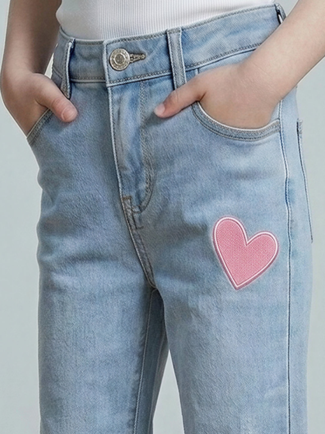 GIRLS Light Blue Wide Leg Jeans