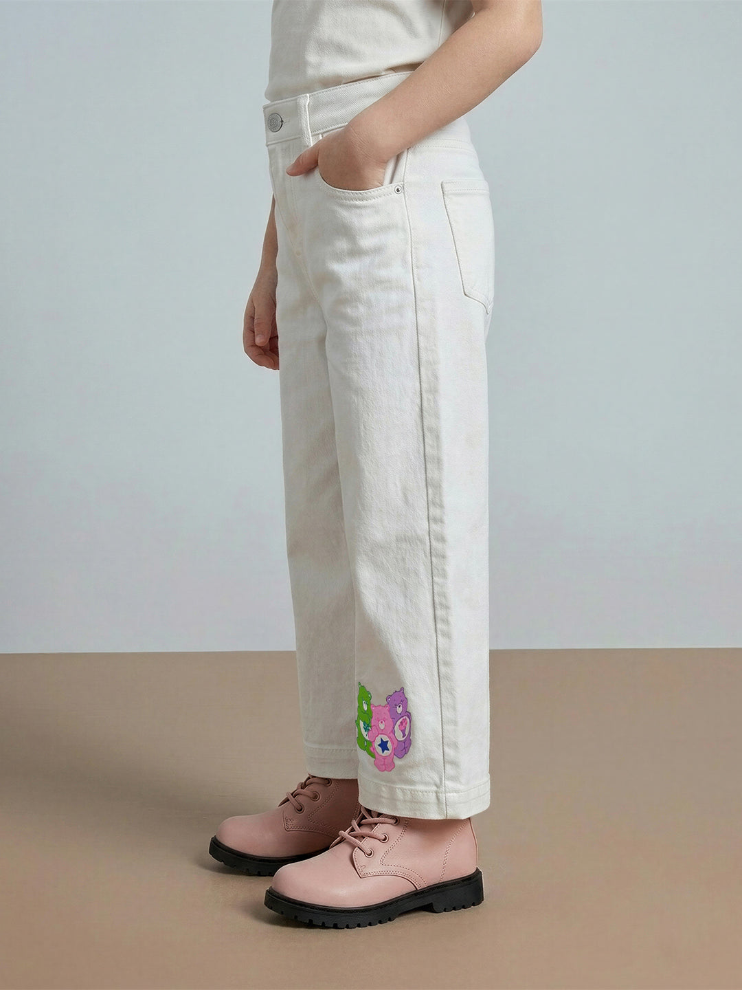 GIRLS White Wide Leg Jeans