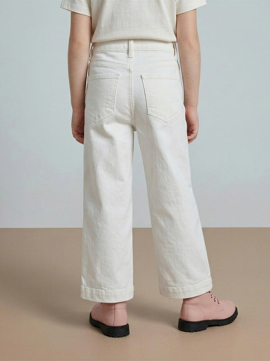 GIRLS White Wide Leg Jeans