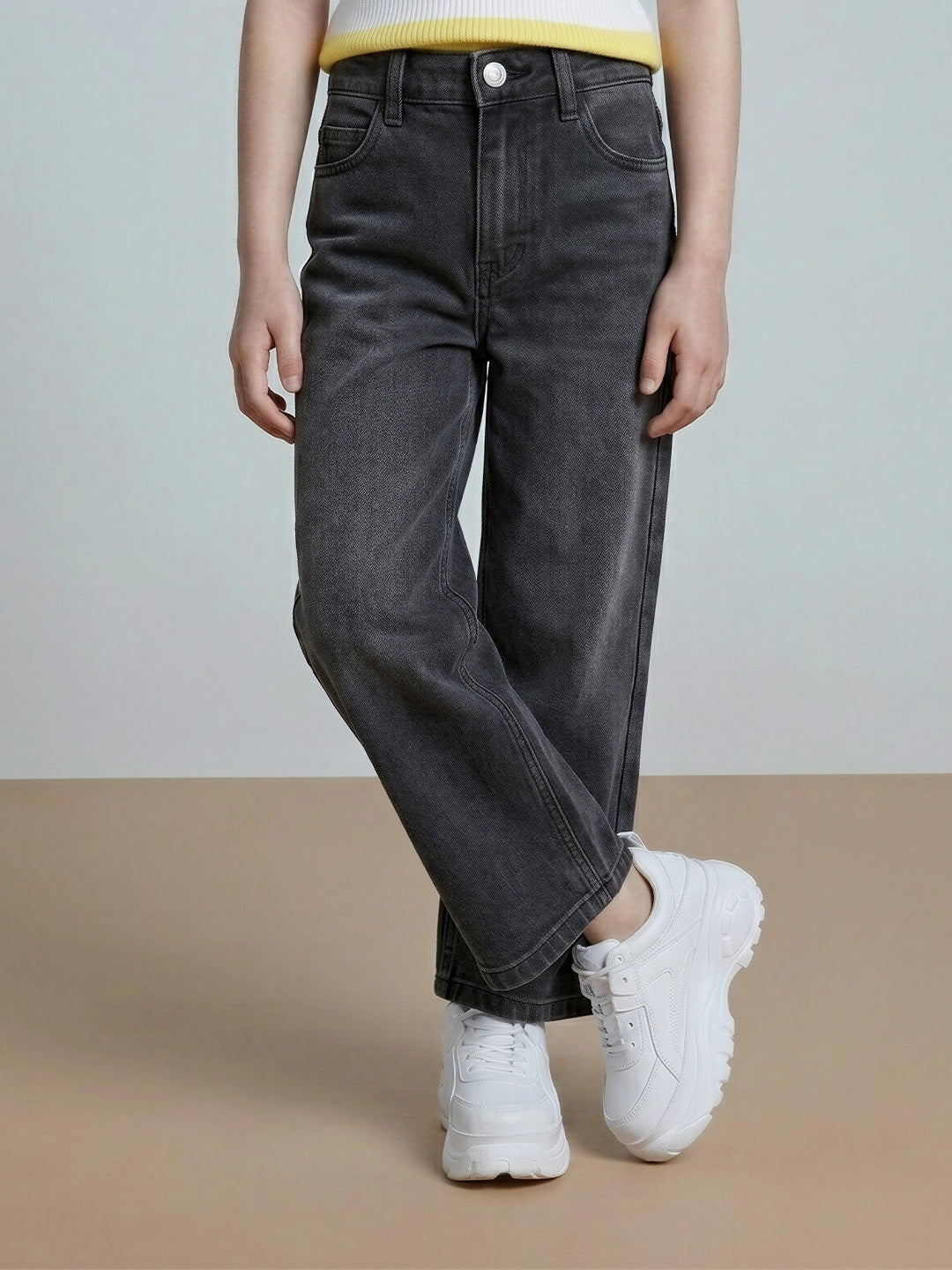GIRLS Black Wide Leg Jeans
