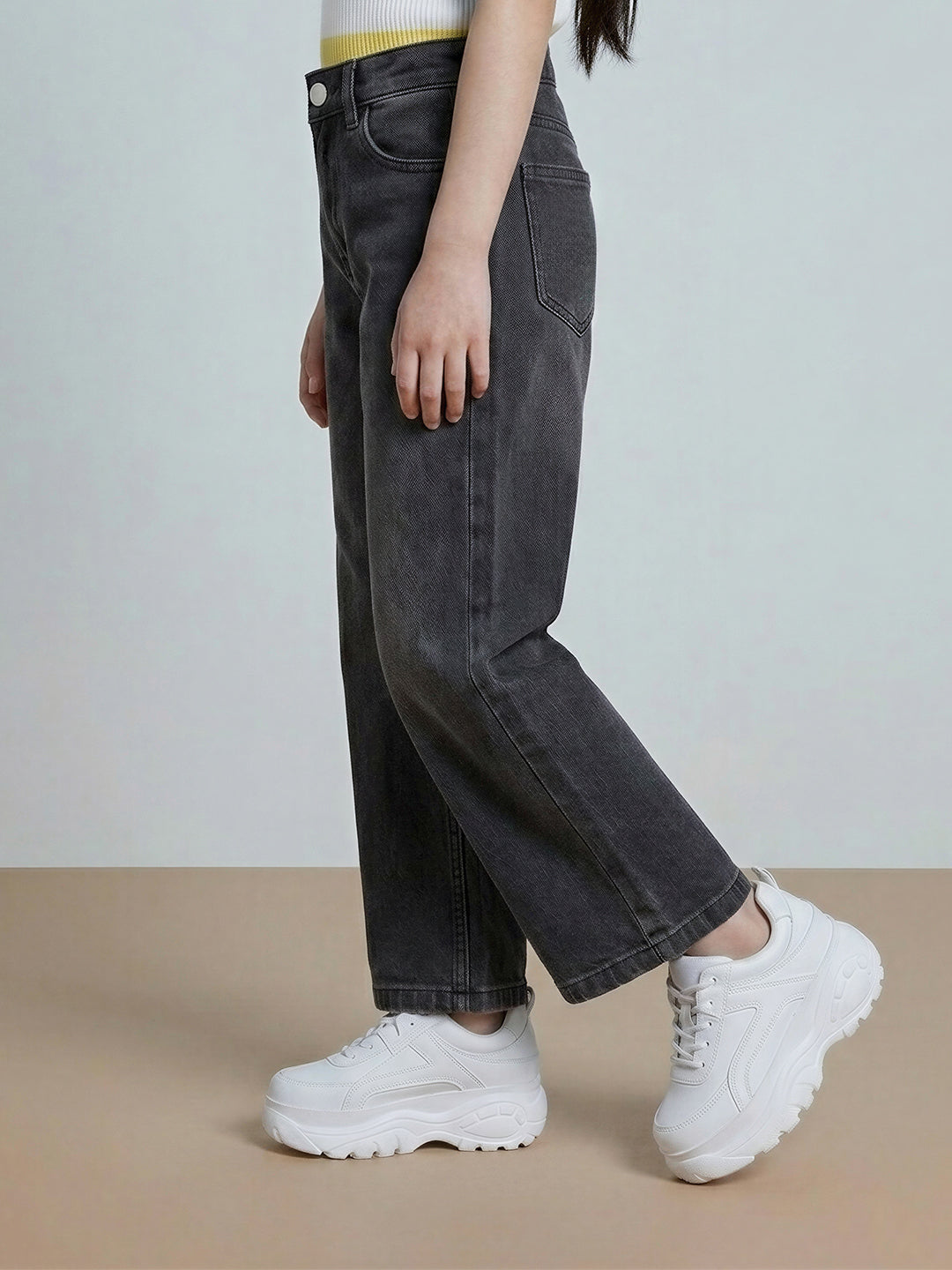 GIRLS Black Wide Leg Jeans