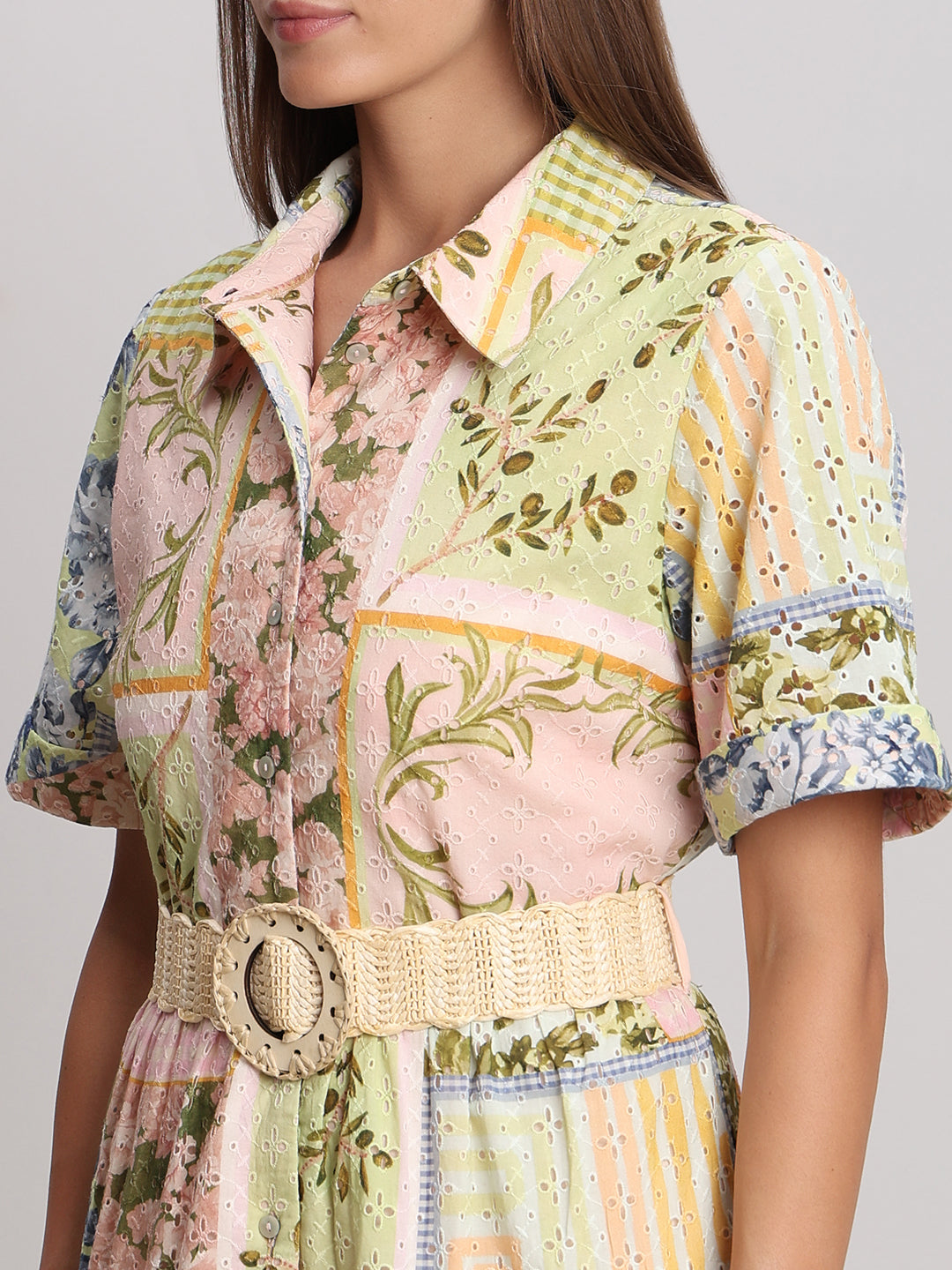 Printed Cotton Shirt Dress