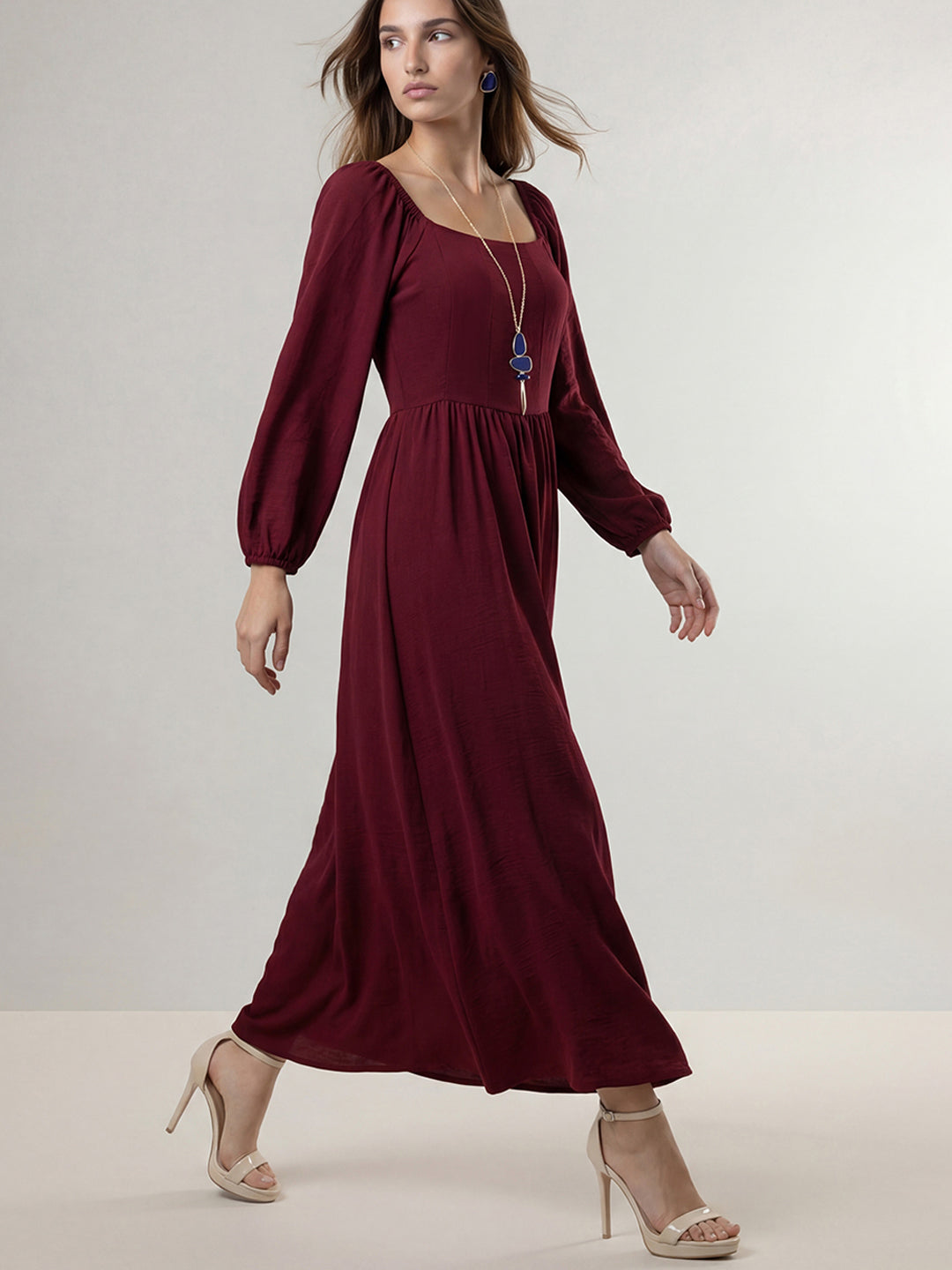 Burgundy Midaxi Dress