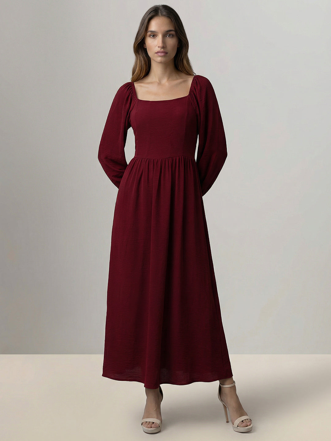Burgundy Midaxi Dress
