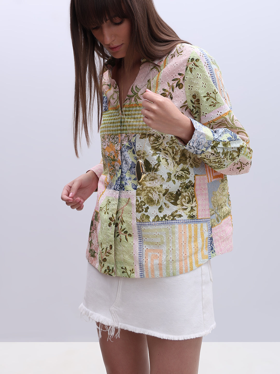 Patchwork Printed Shirt