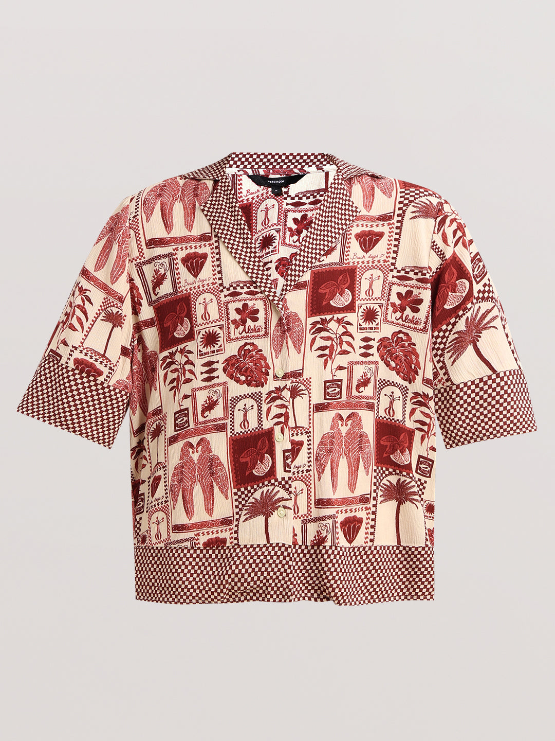 Brown Printed Resort-Style Shirt