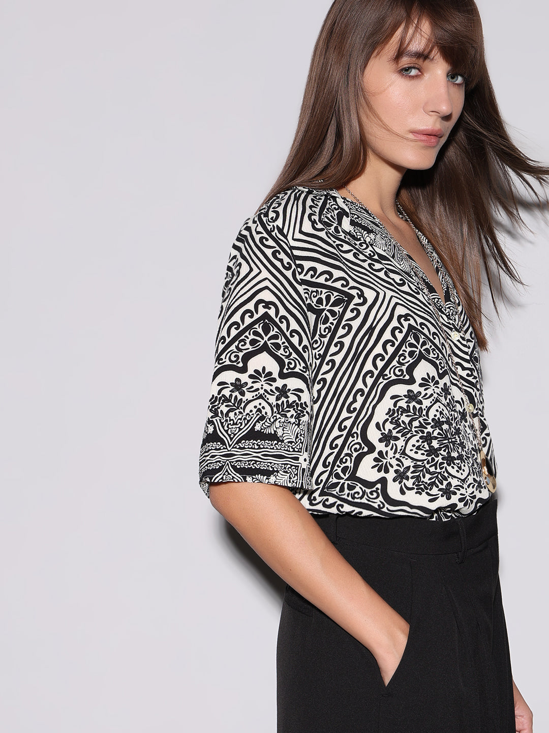 Brown Printed Resort Shirt