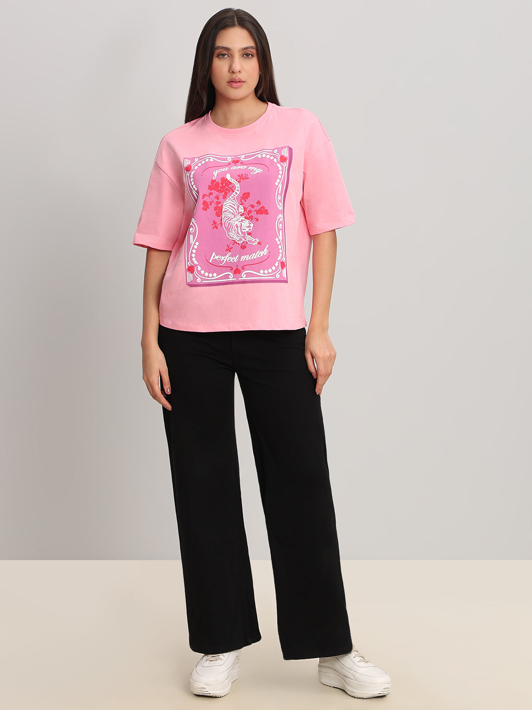 Pink Graphic Print T-Shirt