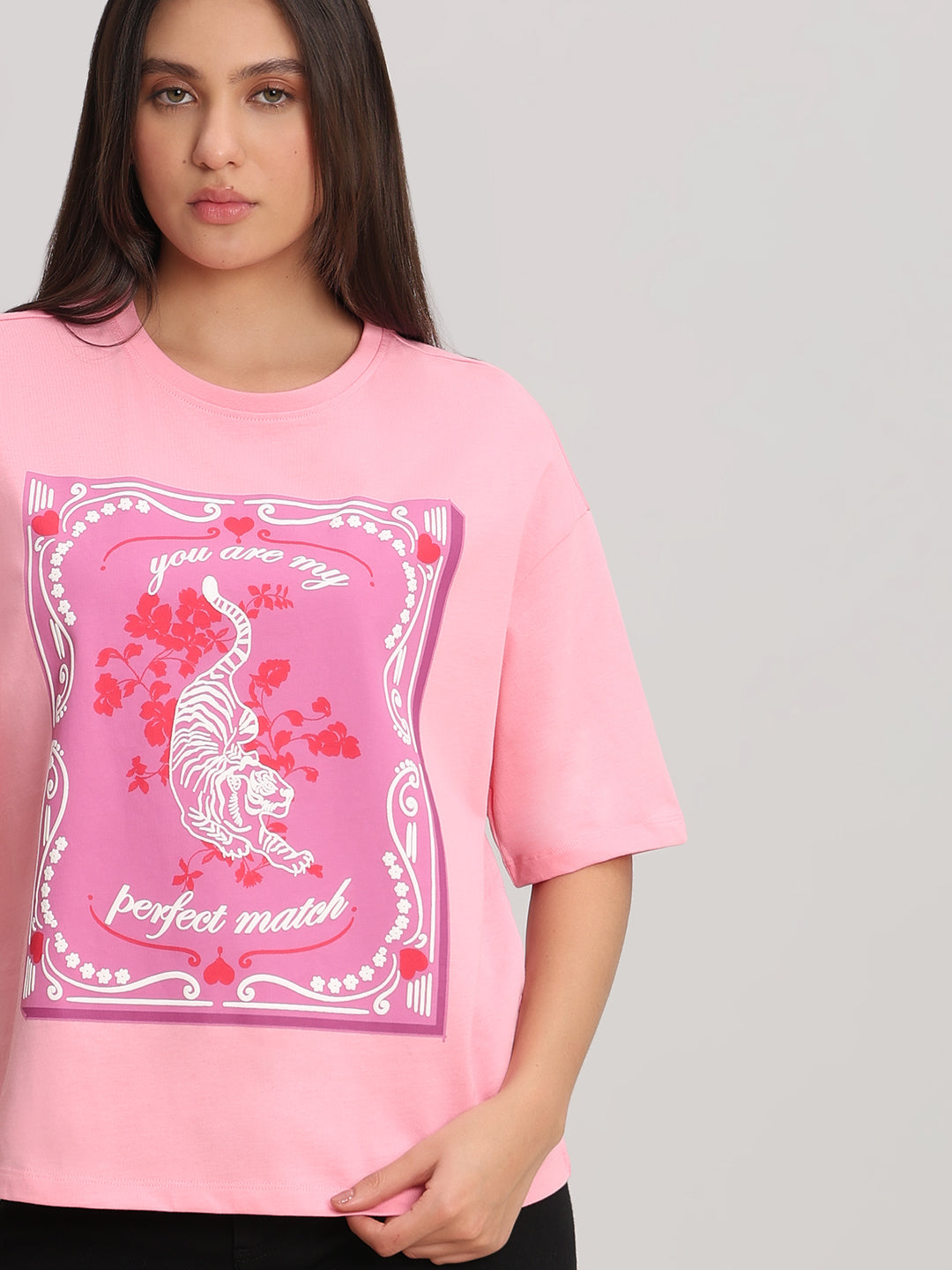 Pink Graphic Print T-Shirt