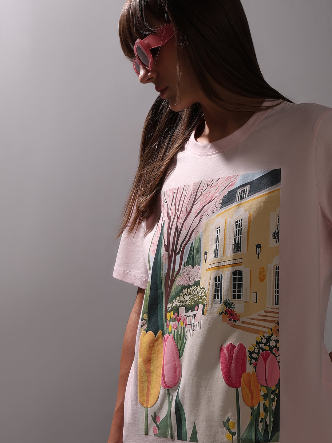 Pink Graphic Print T-shirt