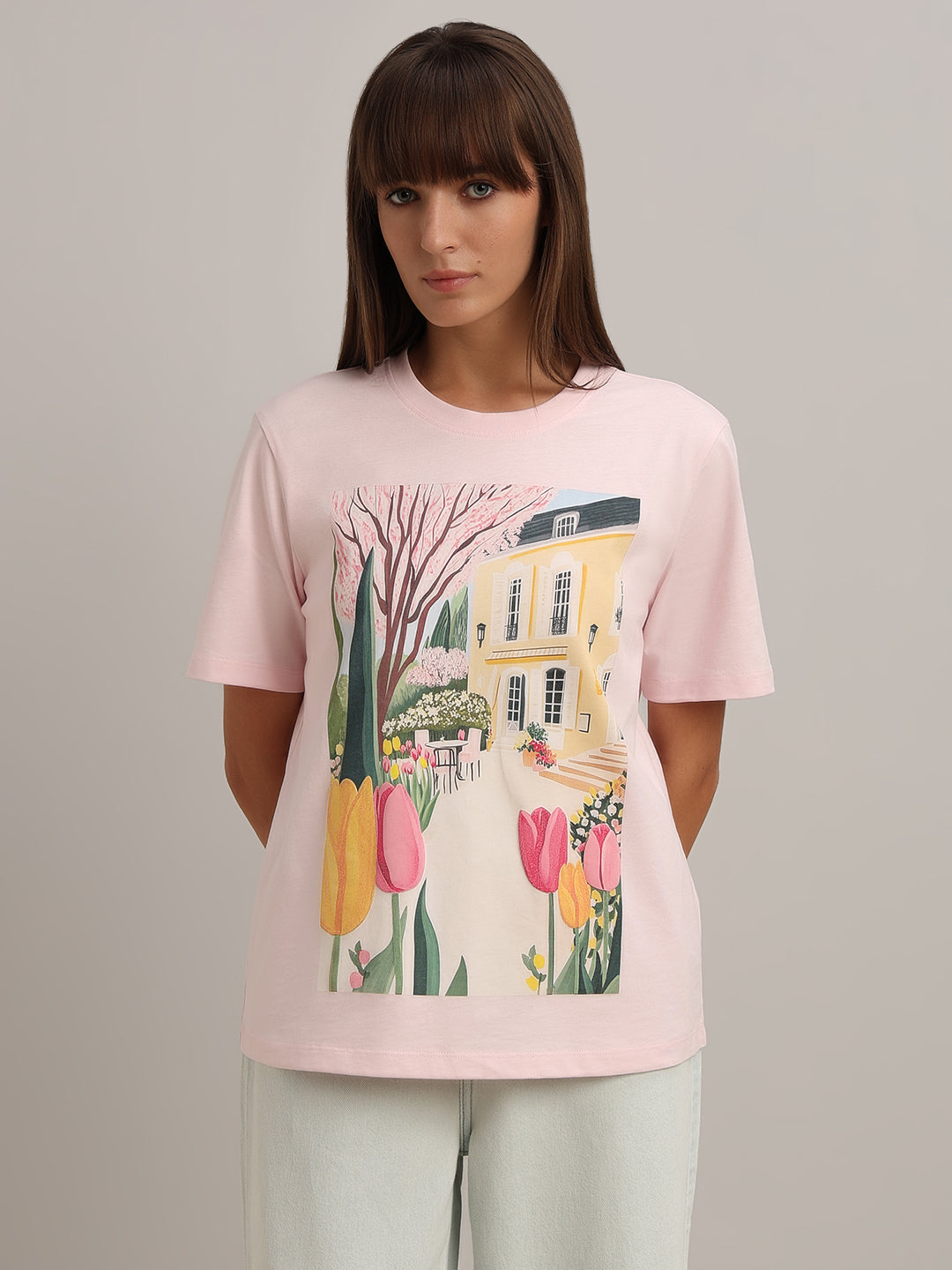 Pink Graphic Print T-shirt
