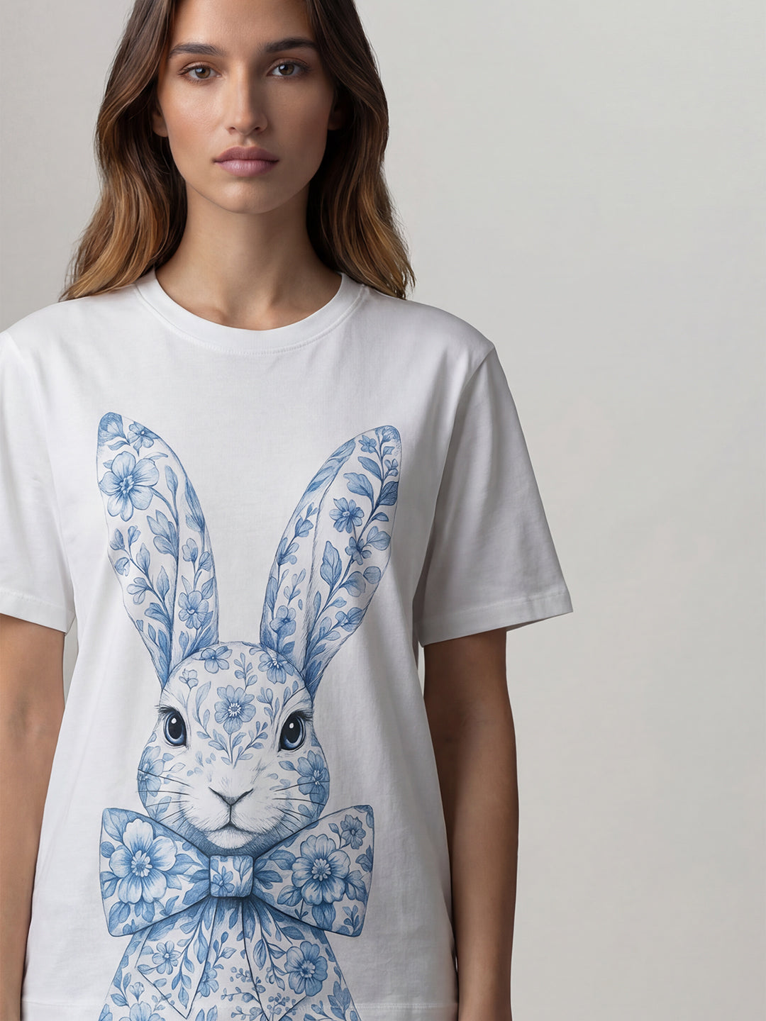 White Printed Cotton T-Shirt