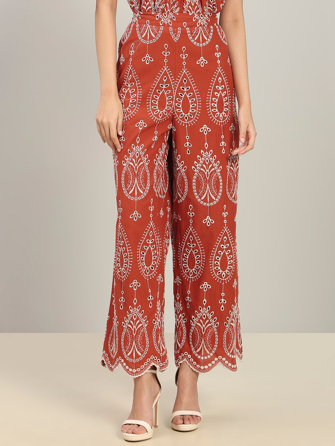 Rust High Rise Pants