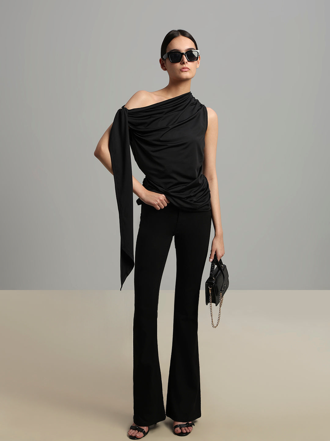 Ruched One Shoulder Top
