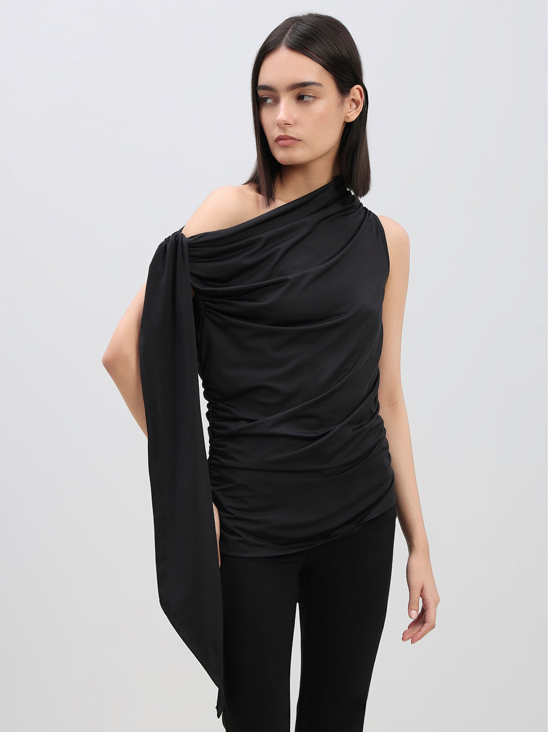 Ruched One Shoulder Top