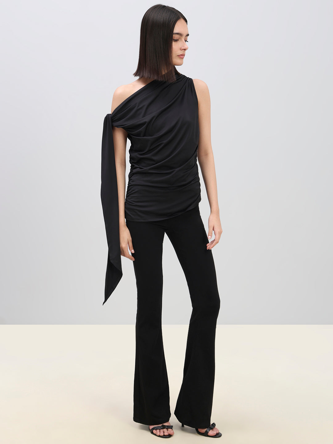Ruched One Shoulder Top