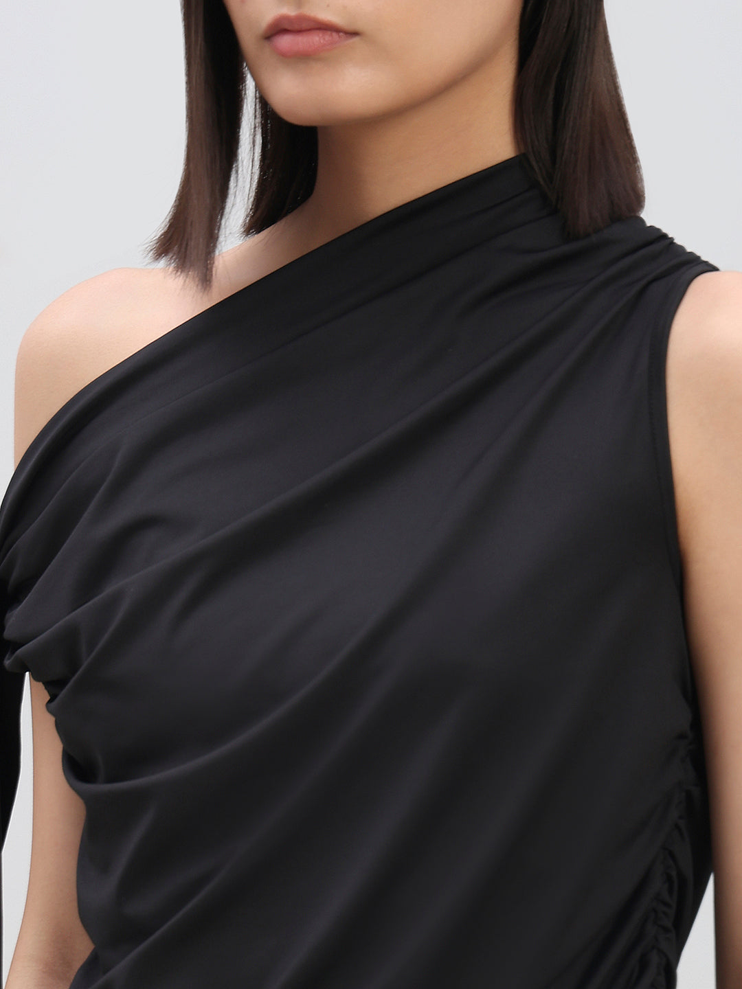 Ruched One Shoulder Top