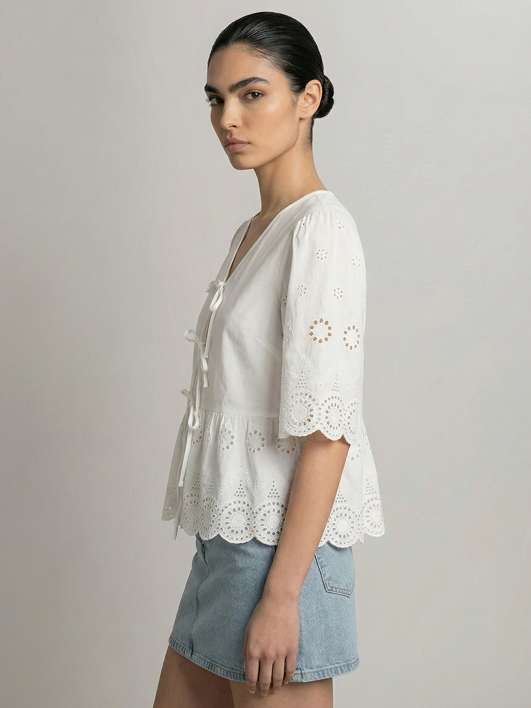 Tie-Up Peplum Top