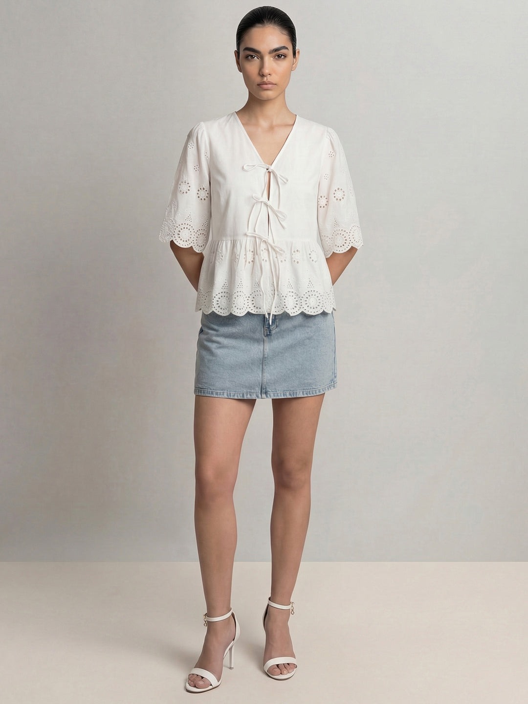 Tie-Up Peplum Top