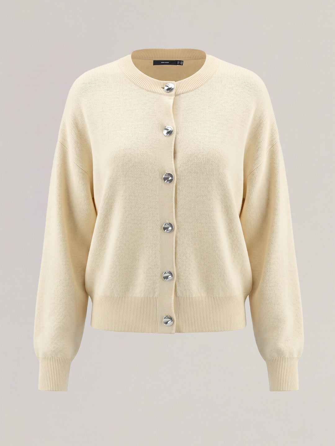 Beige O-Neck Cardigan