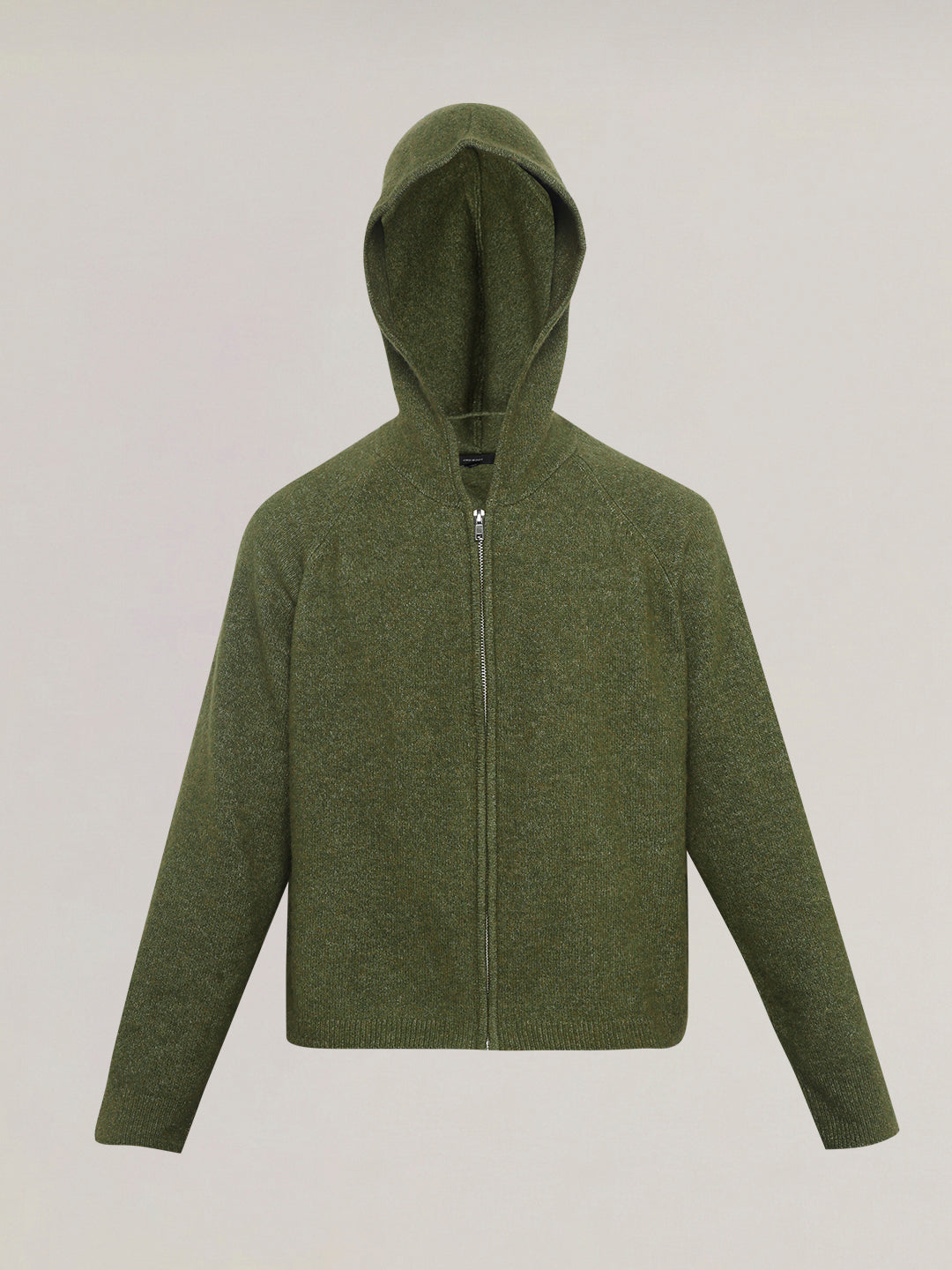 Green Hooded Zip Cardigan