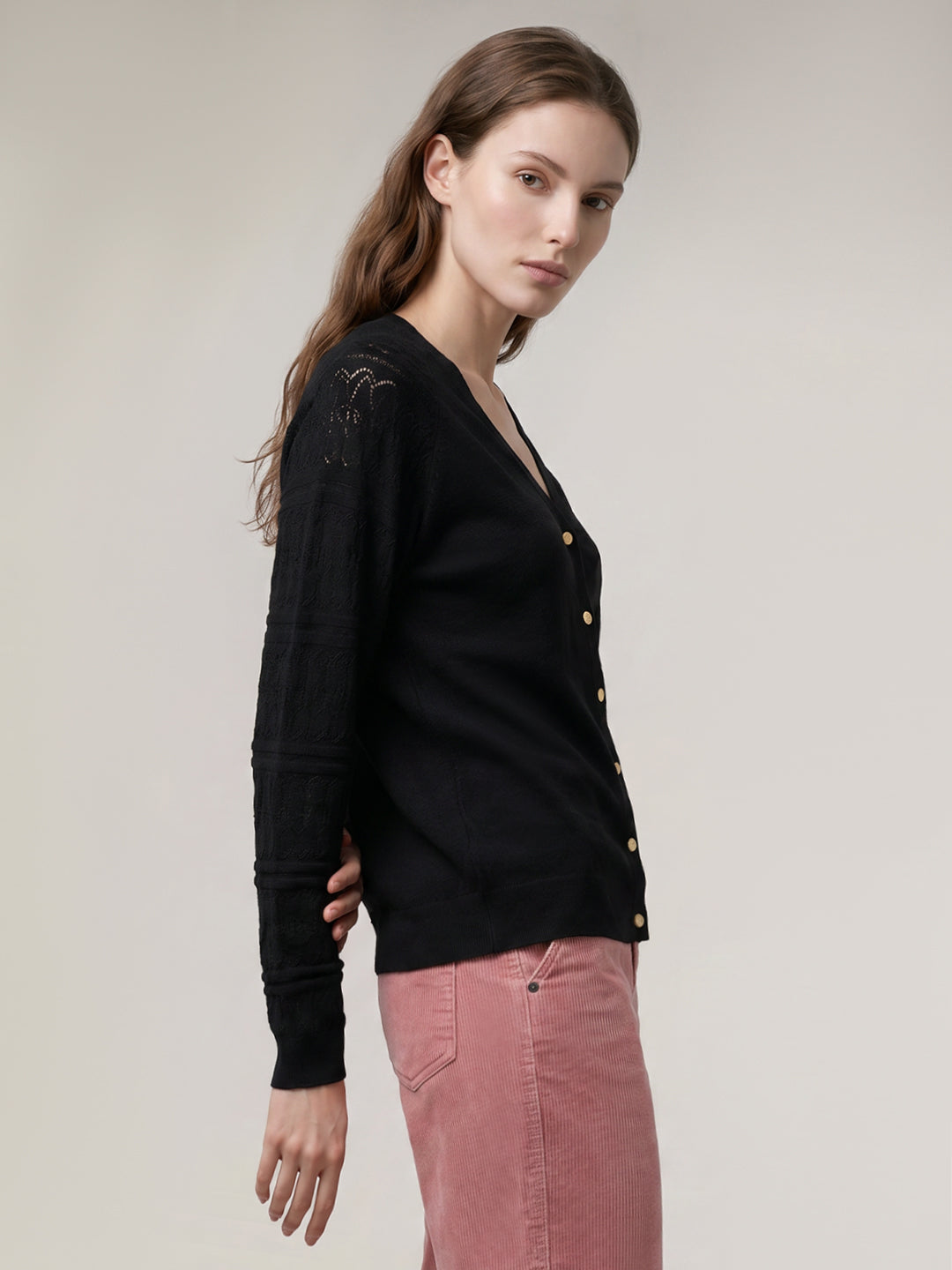 Black V-Neck Cardigan