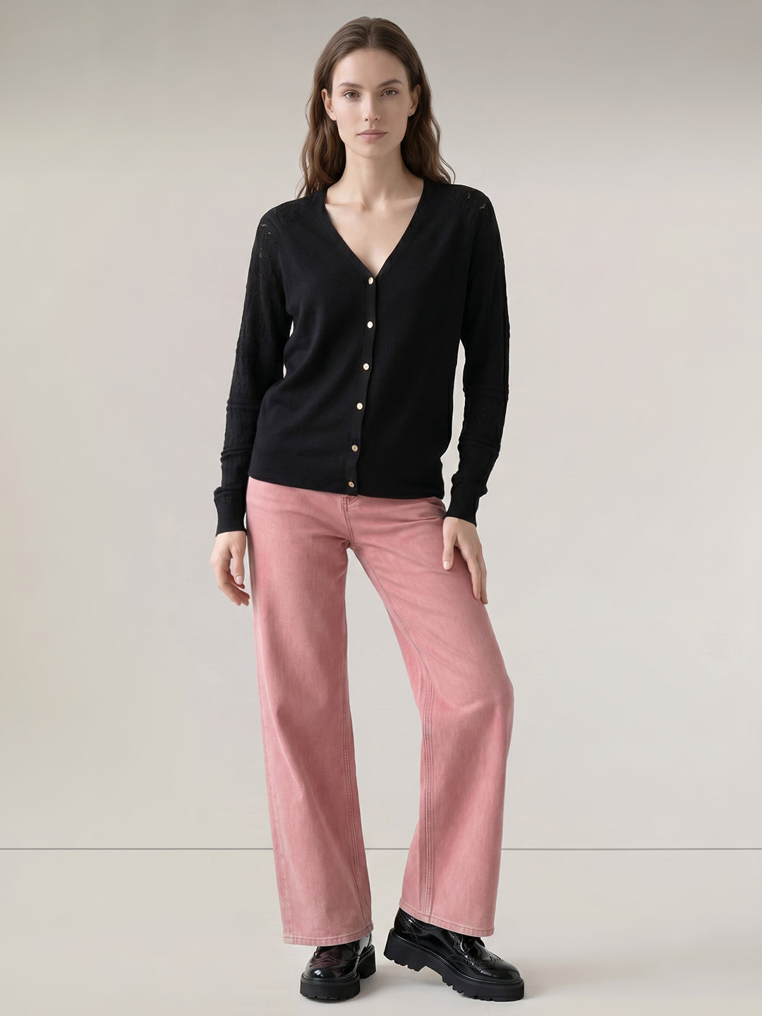 Black V-Neck Cardigan