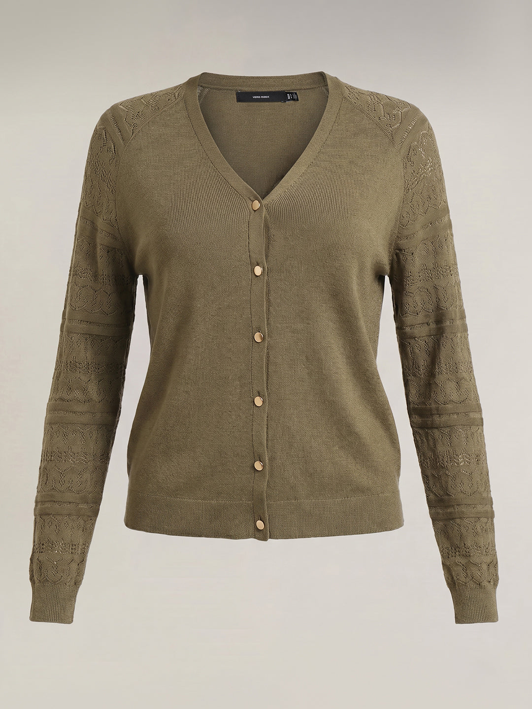 Green V-Neck Cardigan