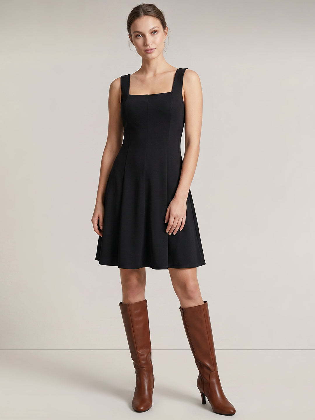 Black Flared Short Dress