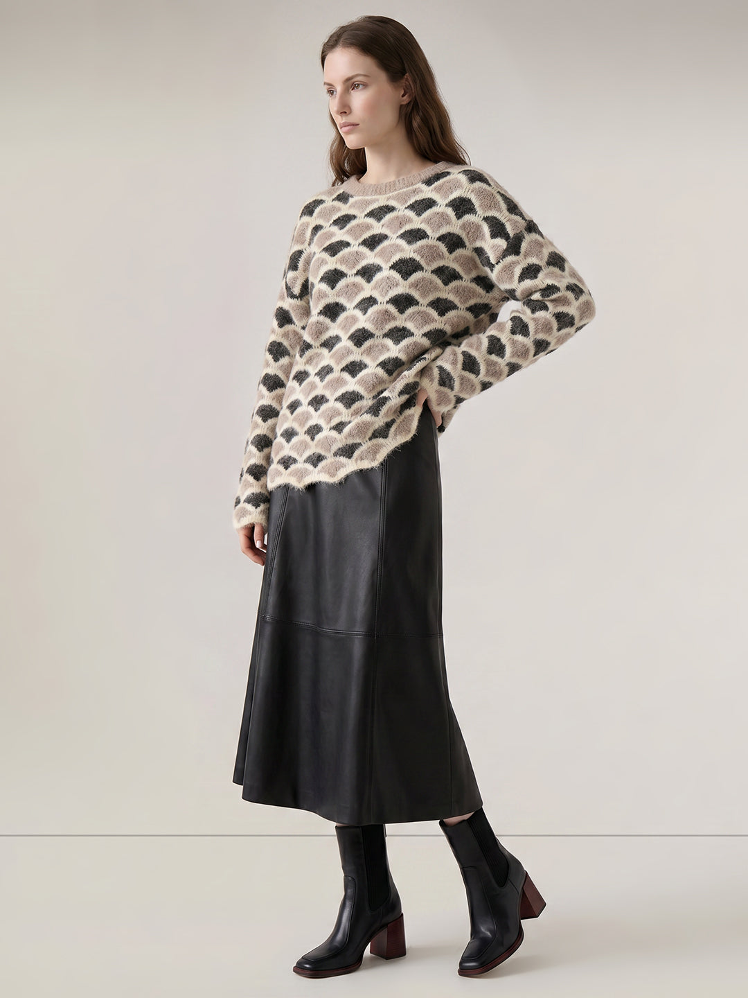 Beige O-Neck Pullover