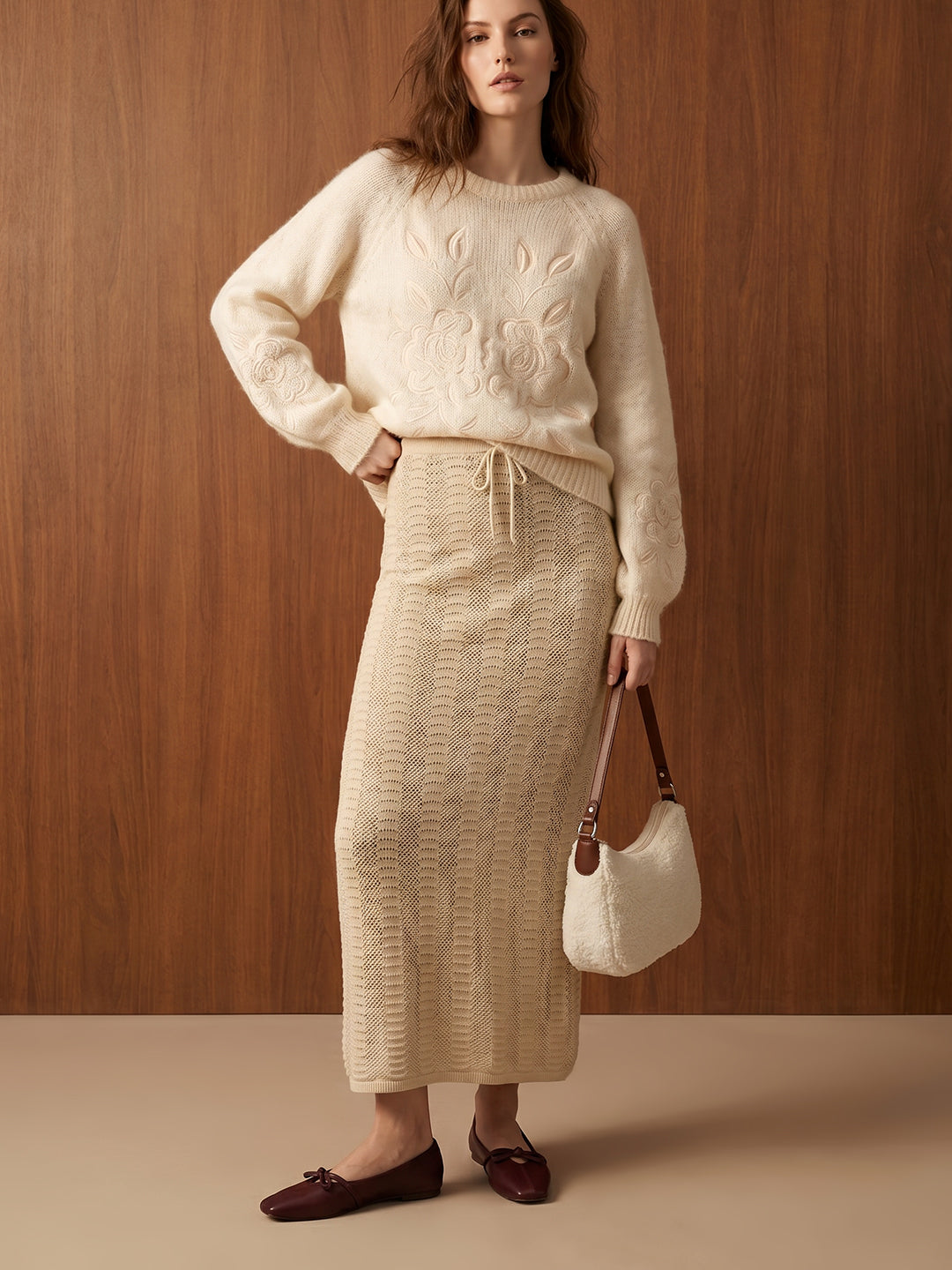 Beige O-Neck Pullover