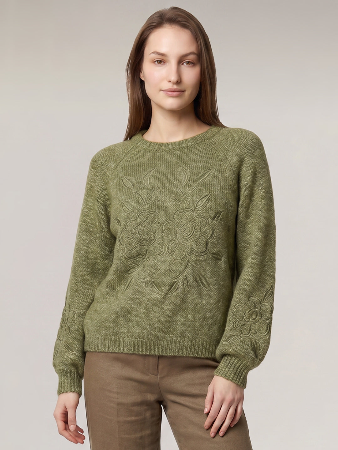 Green O-Neck Pullover
