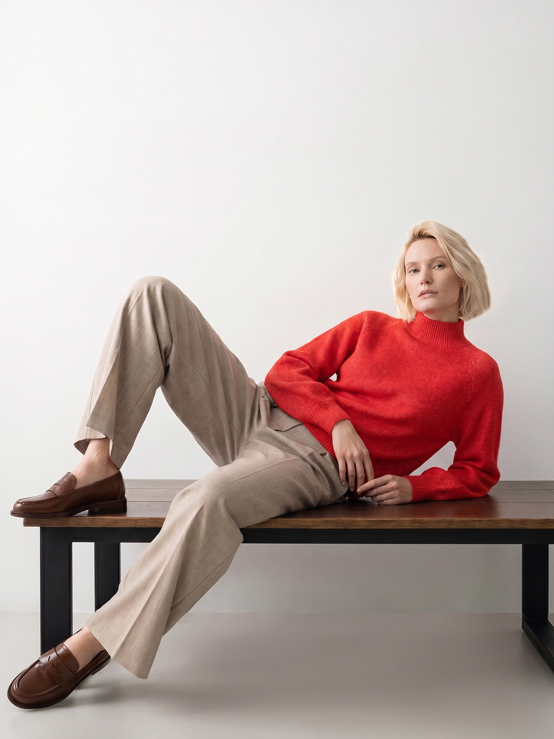 Red High Neck Pullover