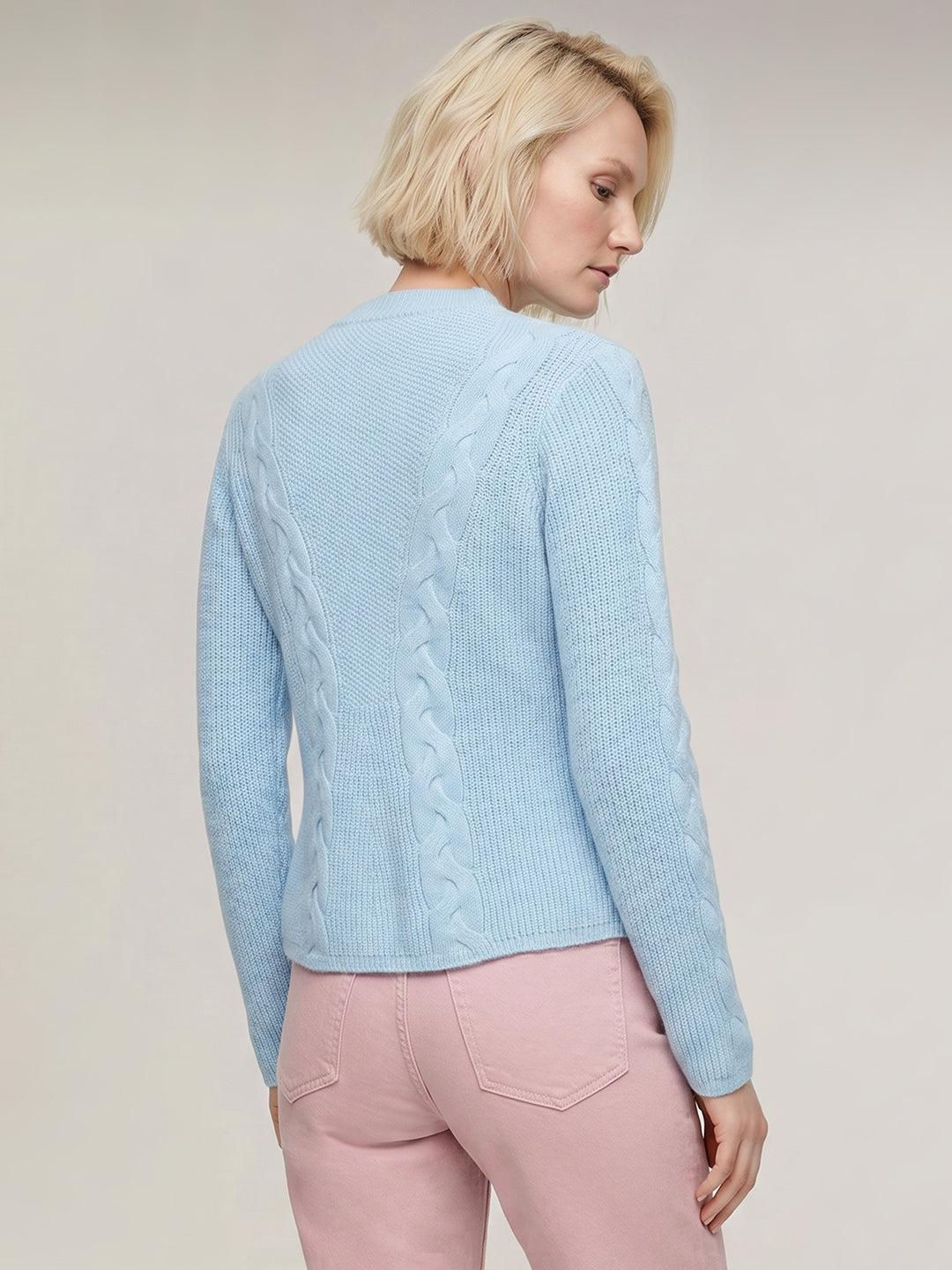 Light Blue Funnel Neck Pullover
