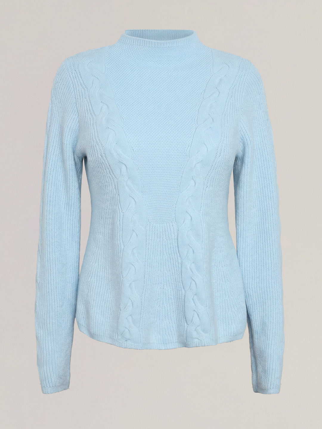 Light Blue Funnel Neck Pullover