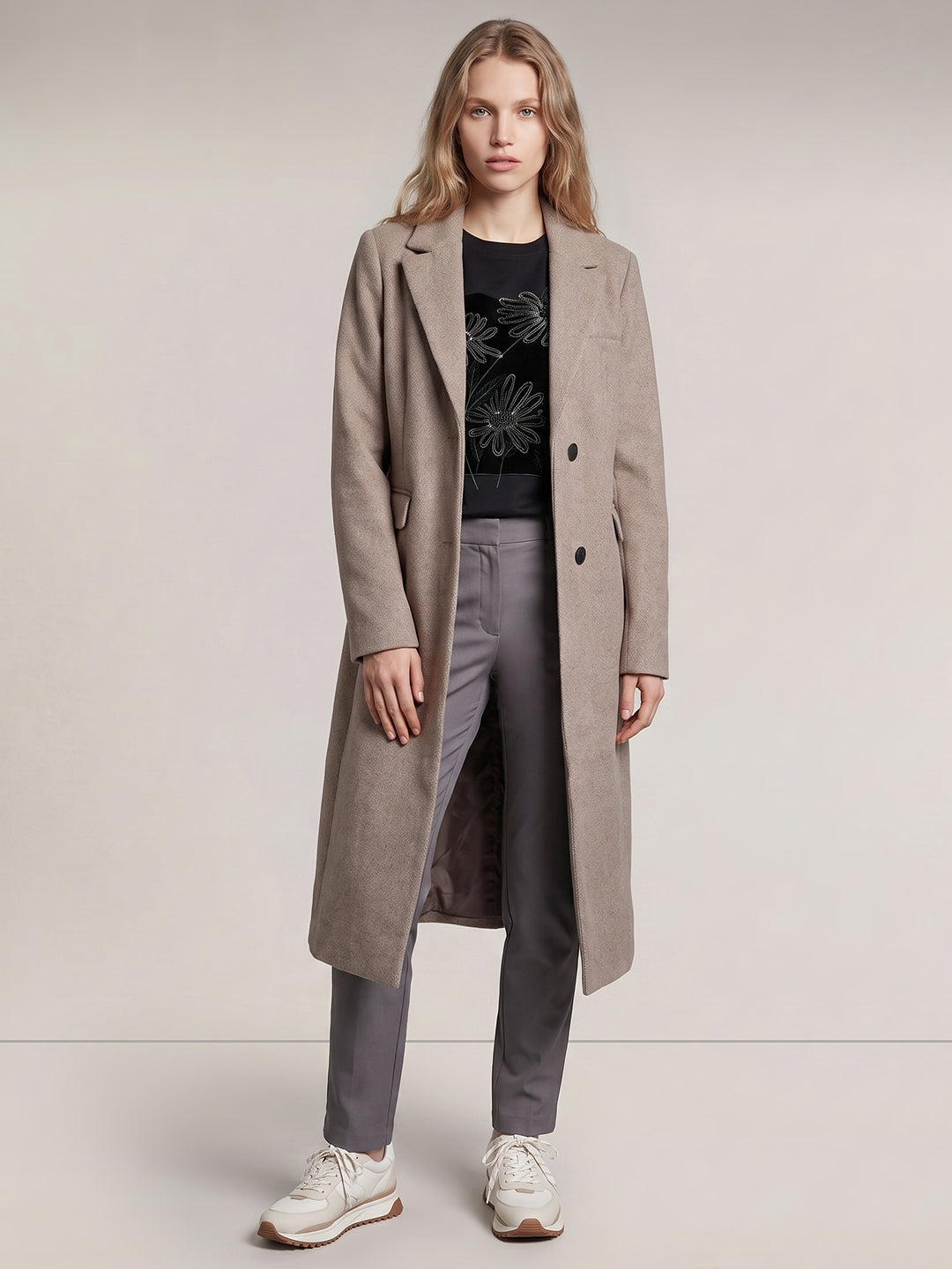 Long Wool Blend Coat