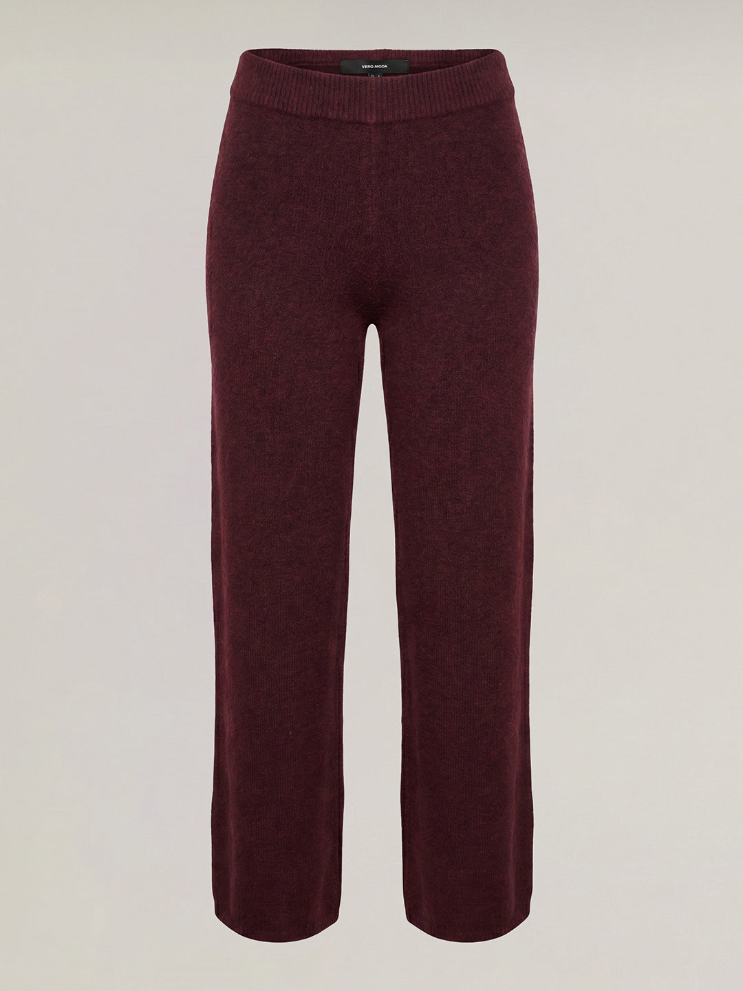 Maroon Ribbed Loose Fit Pants