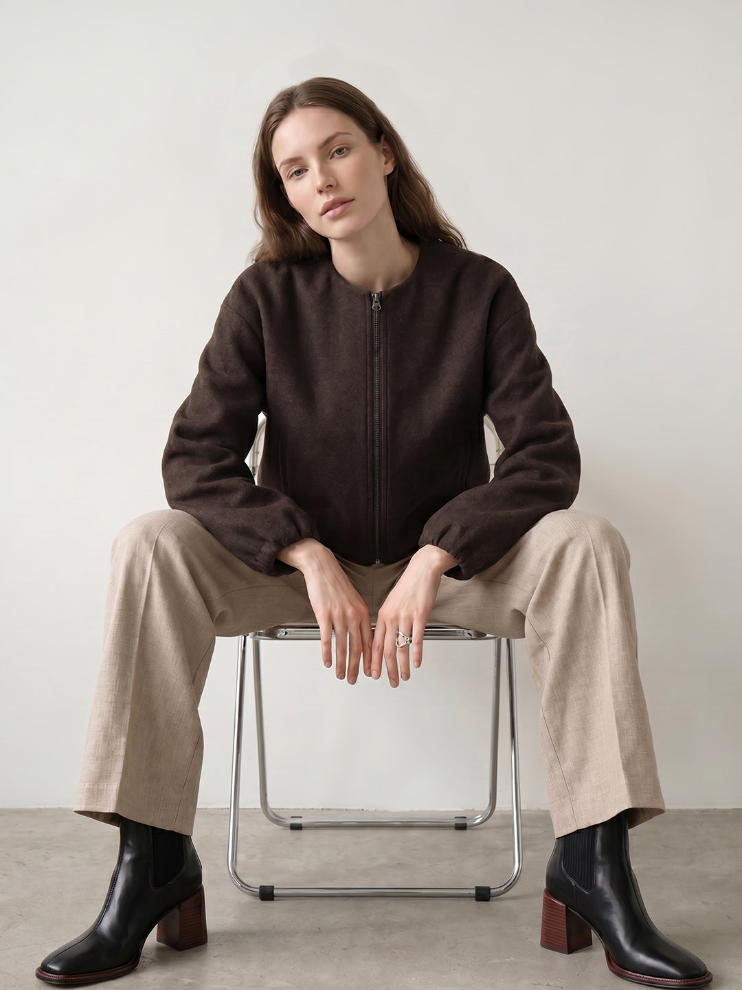 Dark Brown Bomber Jacket