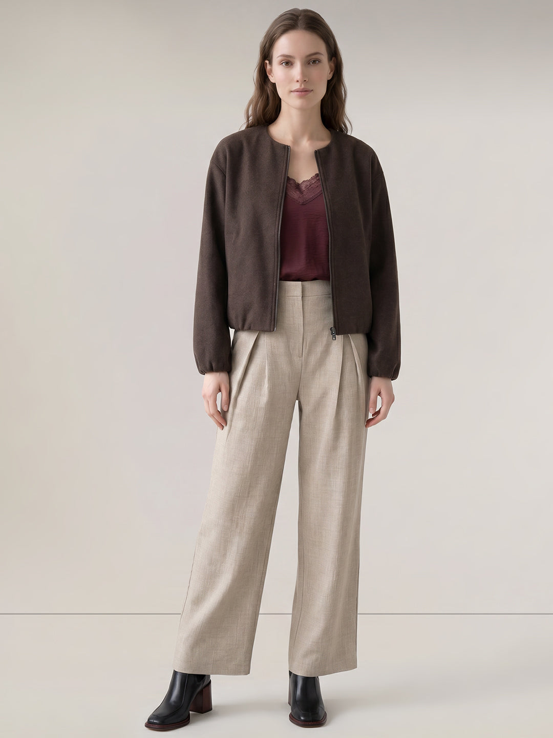 Dark Brown Bomber Jacket