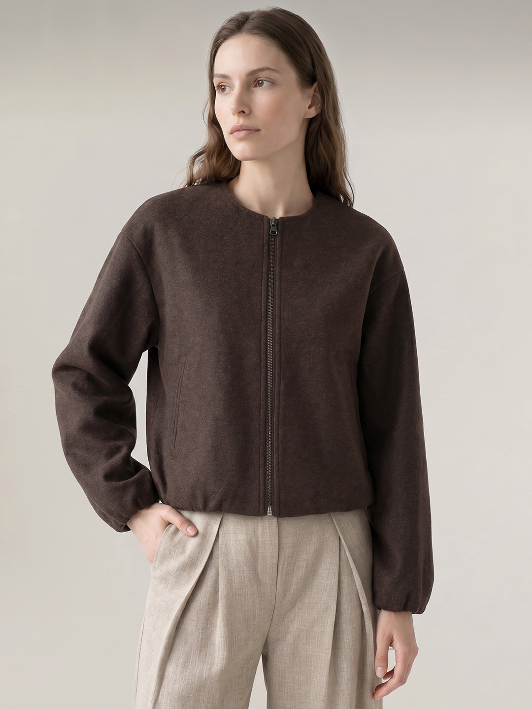 Dark Brown Bomber Jacket