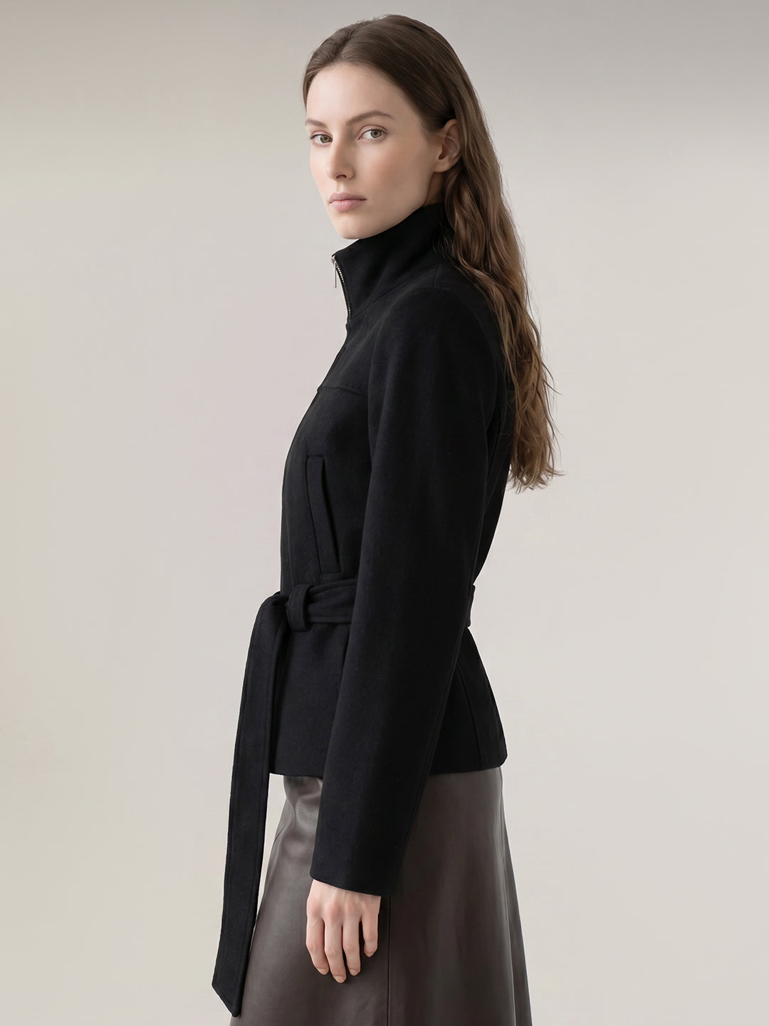 Black Belted Short Jacket