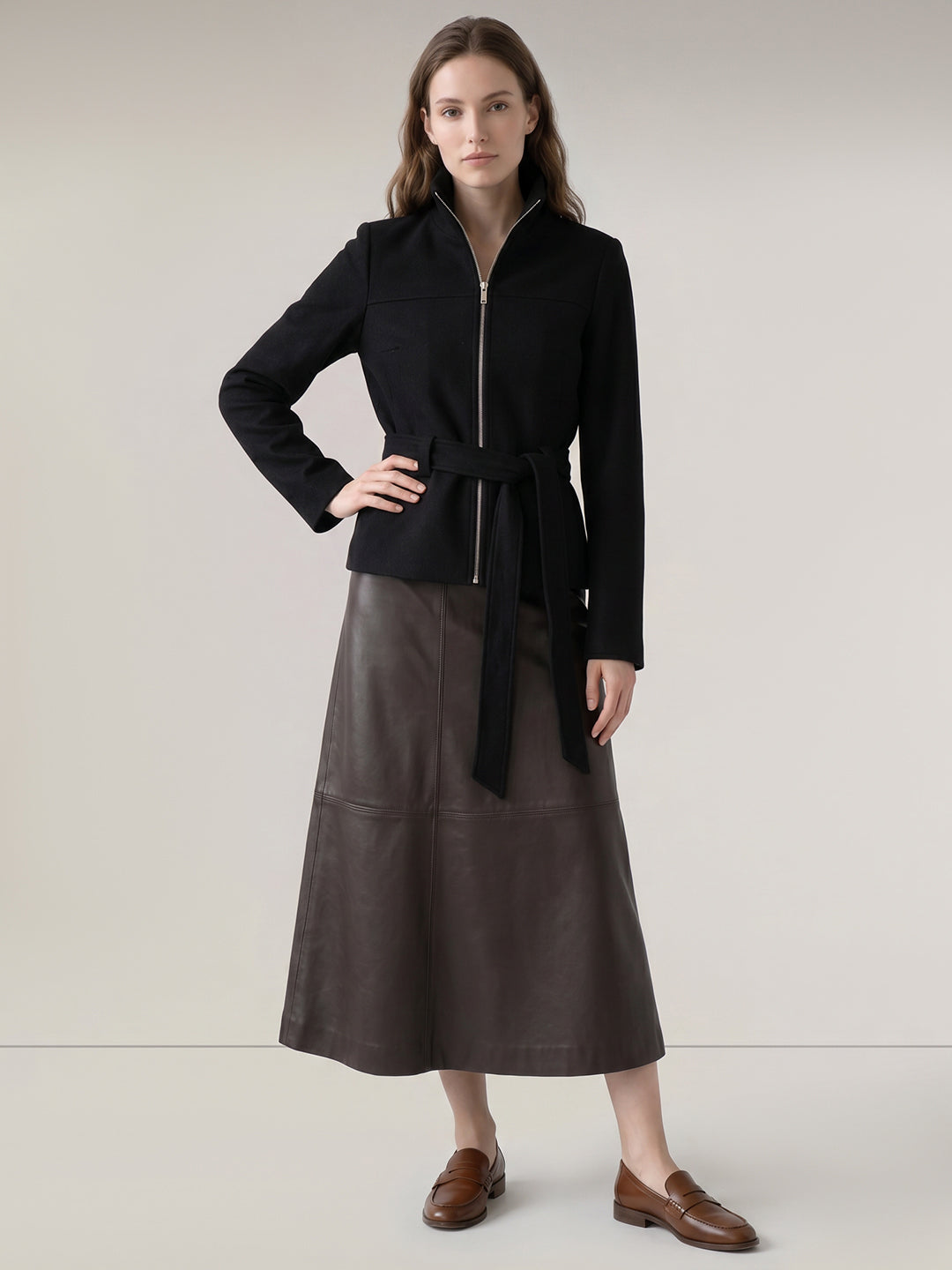Black Belted Short Jacket