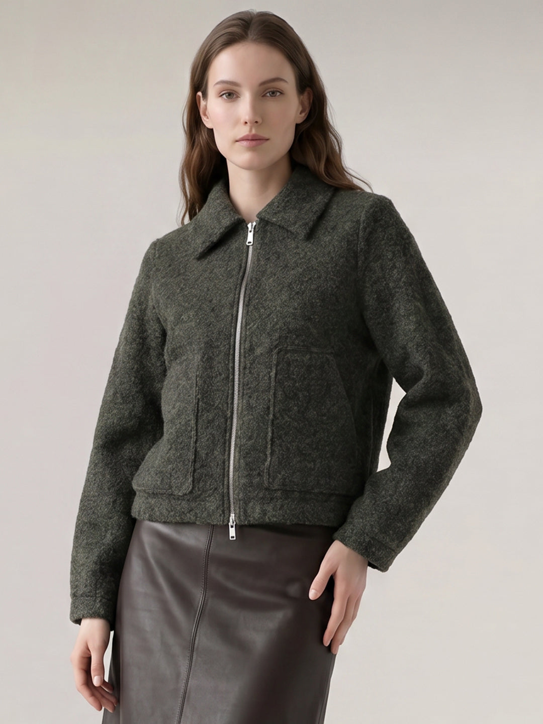 Textured Zip-Up Jacket