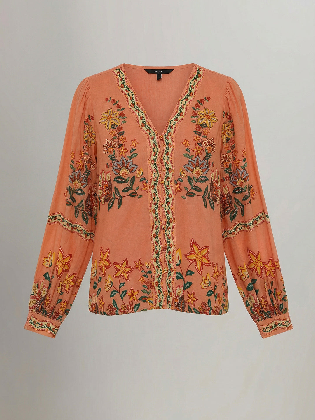 Orange Floral Printed Top