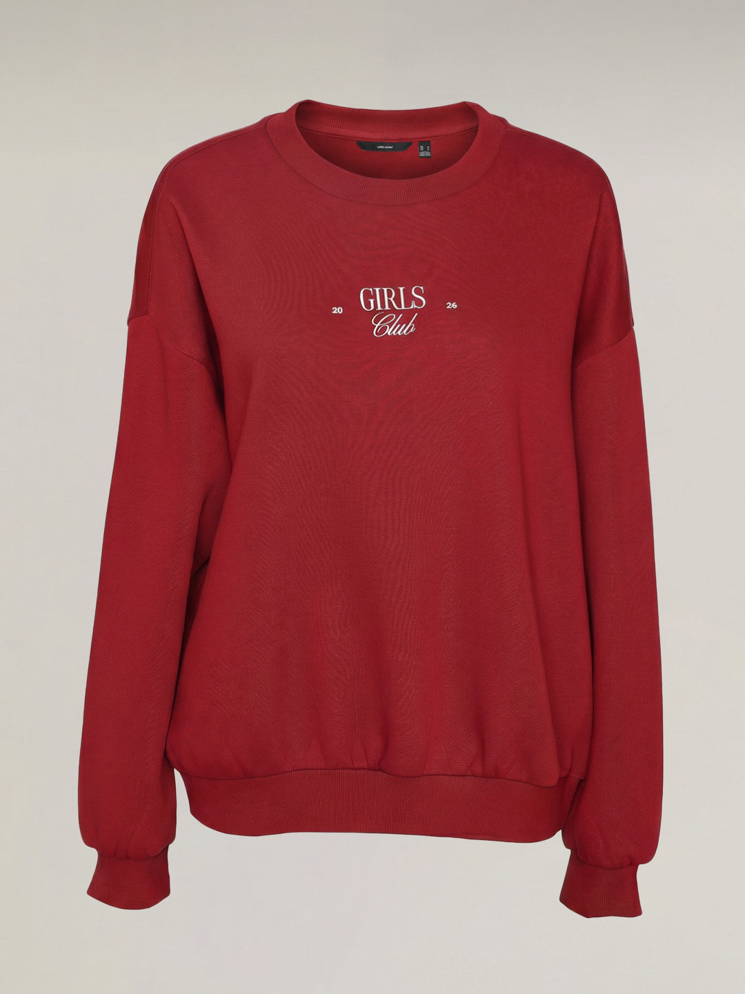 Red Printed Boxy Fit Sweatshirt