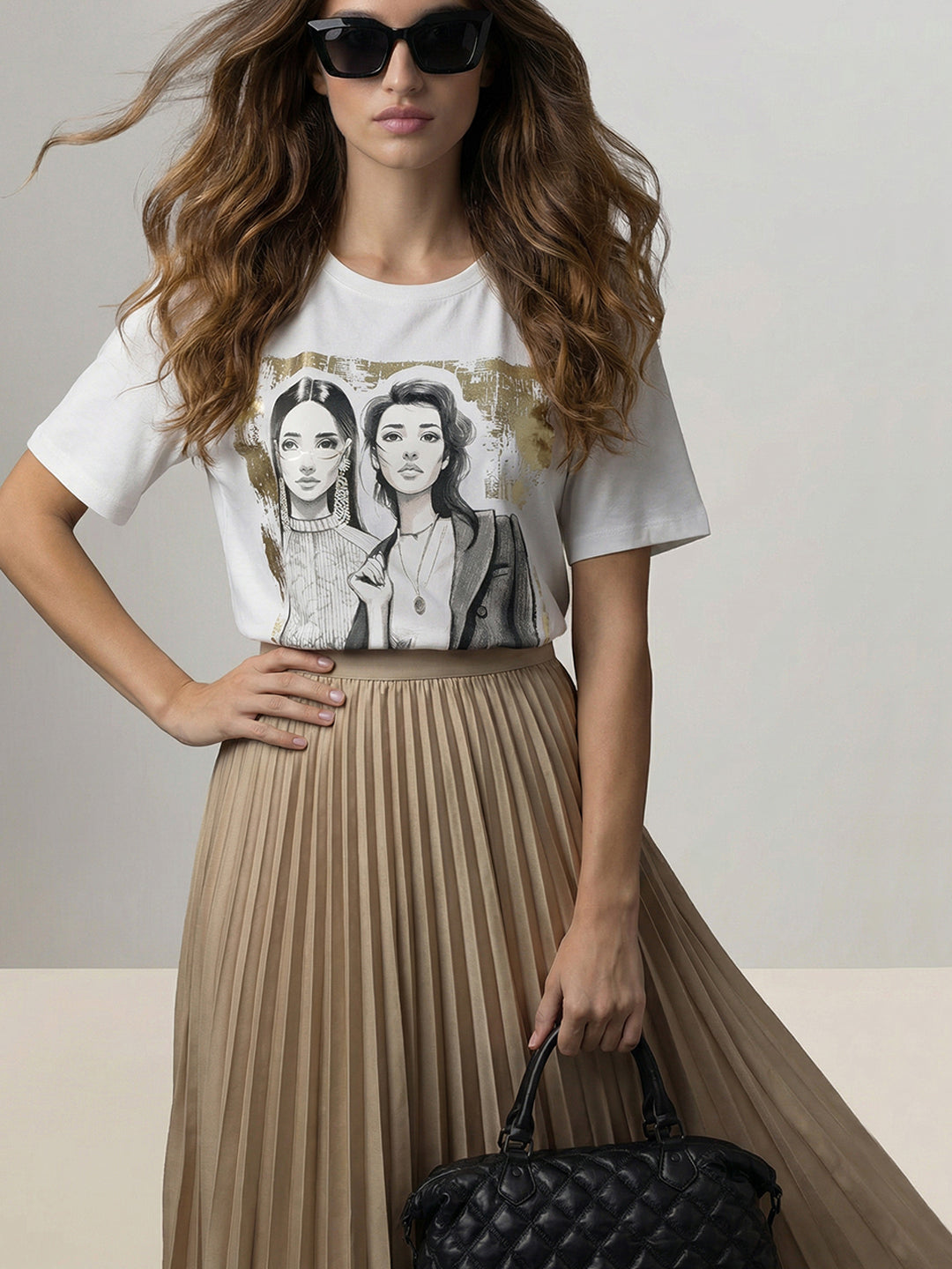 White Graphic Print T-Shirt